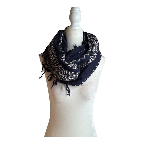BP Dark Blue White Stitching Infinity Scarf - Picture 2 of 6
